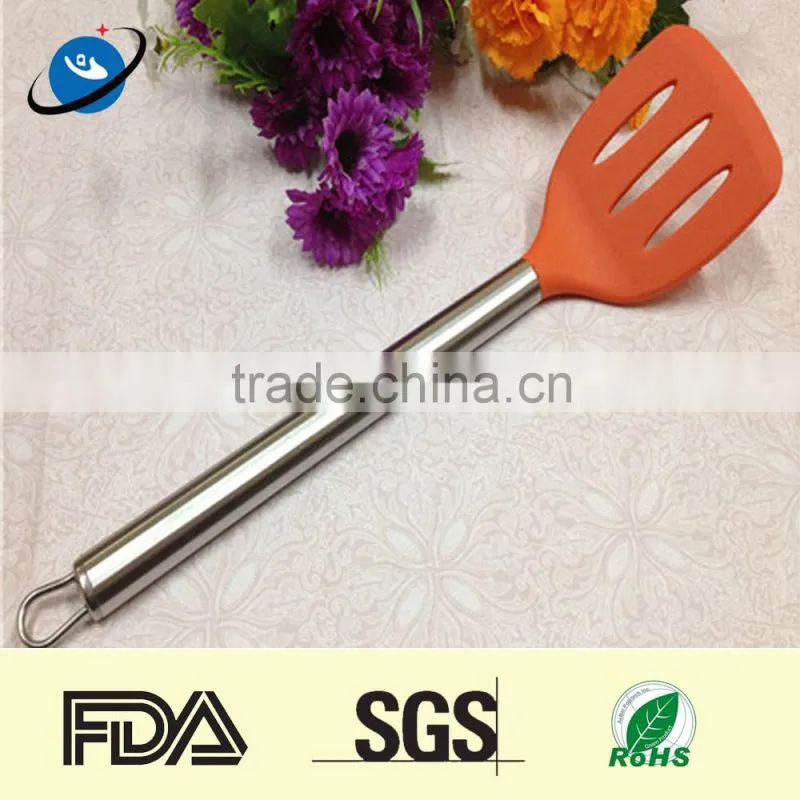 Silicone cooking tools with stainless steel handle spatula