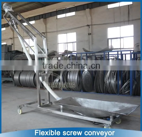 Plastic tube screw conveyor for coffee powder and coffee beans