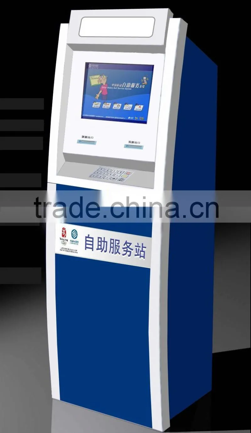 Standing self service touch screen kiosk