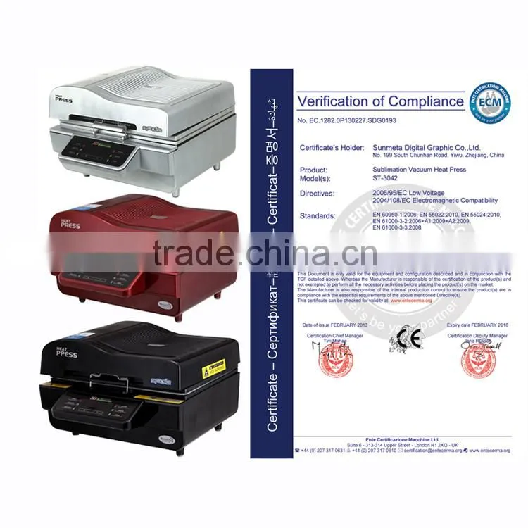 Sunmeta original Manufacturer Hot Selling CE Proved 3D Sublimation Machine ST-3042