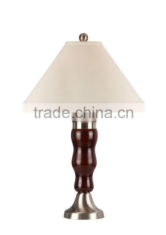 Modern dark wood 32.5"H table lamp with bell shade