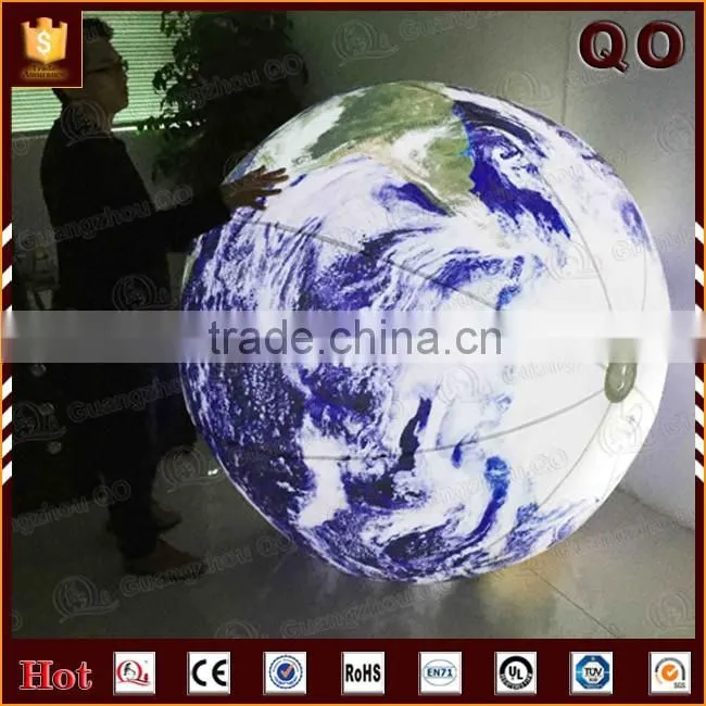 2016 innovative size customized lighting beach ball inflatable helium globe balloon