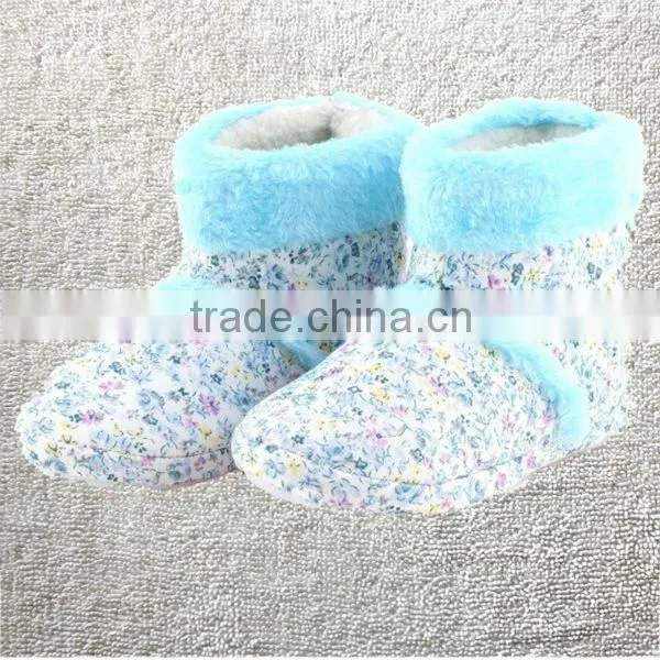 Candy color rose velvet ribbon hemming autumn and winter thermal at home boots