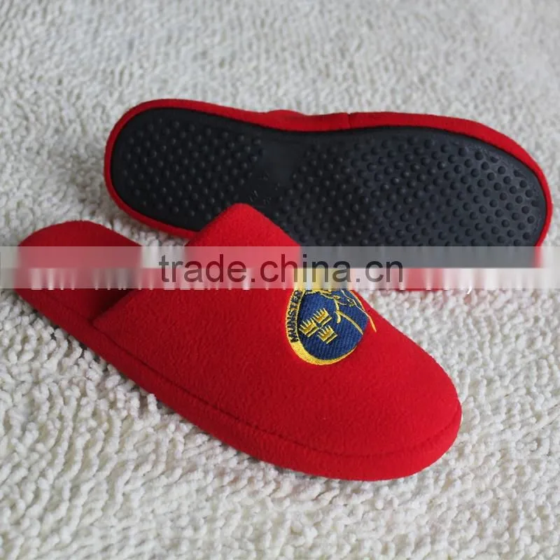 Premium quality colored cotton fleece men's indoor slippers