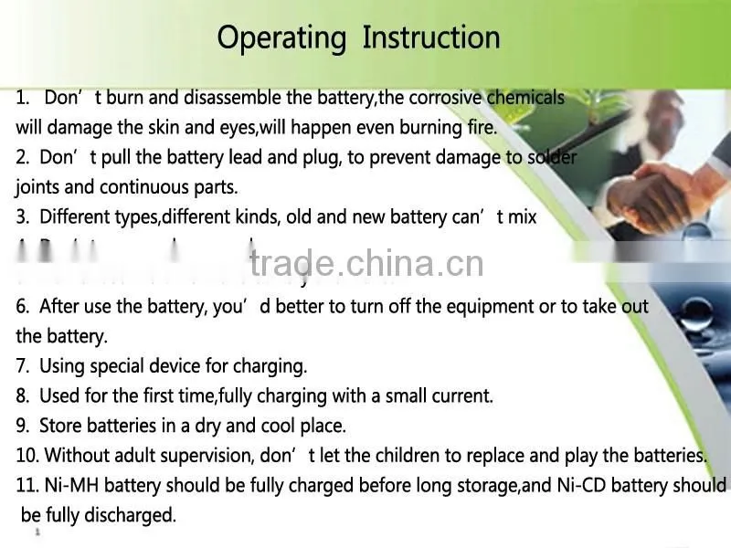 1.2v Ni-MH AA1200mAh rechargeable battery