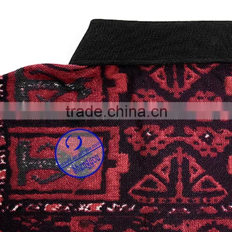 Custom wholesale allover printed polo shirt for men