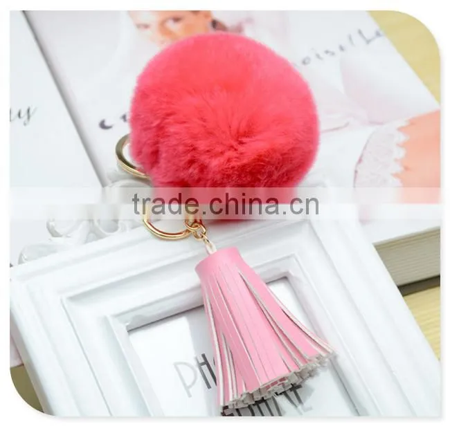 Luxury Fur Pom Pom Keychain,Bunny Fur Keychain,Fur Ball Keychain