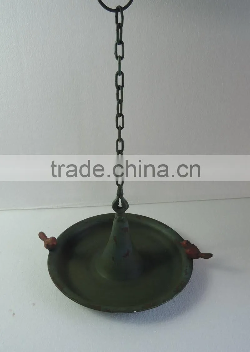 14A145NU Garden hanging metal tray bird feeder with hook chain