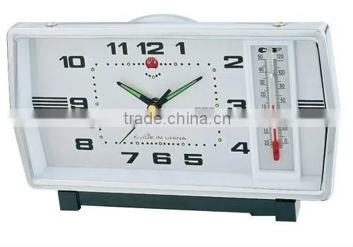 Antique square mechanical metal table alarm clock