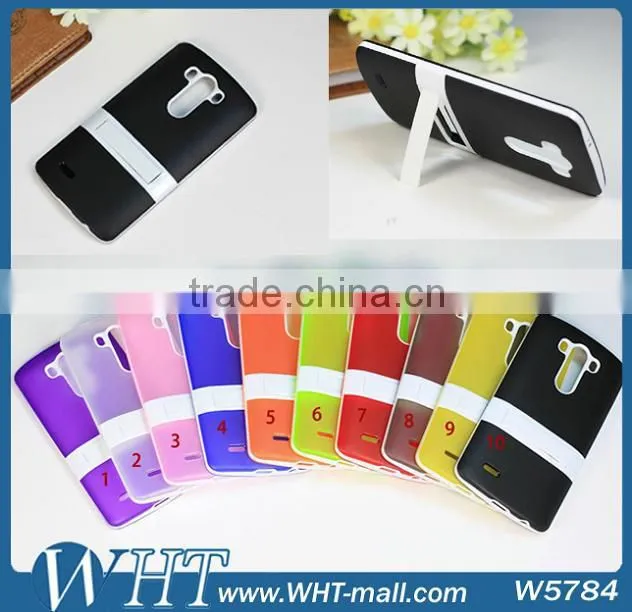 Double Color Design Hybrid Case for LG G3 TPU Cover+ PC Kickstand