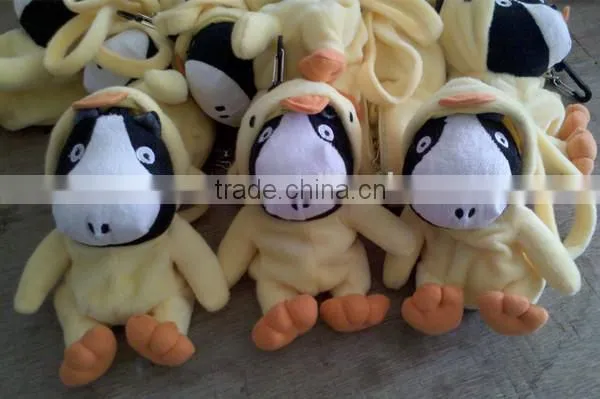 3D Face Transformation Unstuffed Animal Plush Key Bag For Kids