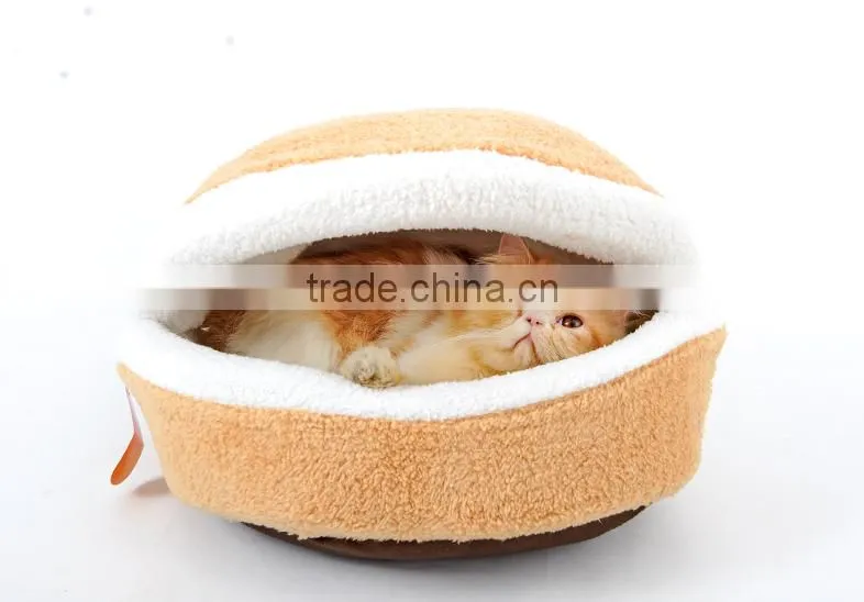 Populer Hamburger Style Shell Nest Windproof Waterproof Removable Pet Cat Bed House Thermal Hiding