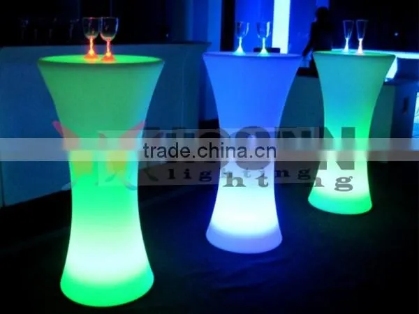 party plastic table led cocktail table for bar circle bar table 100cm