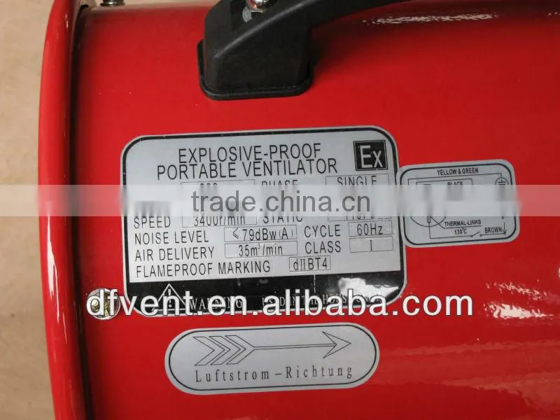 Explosion proof blower and antistatic duct