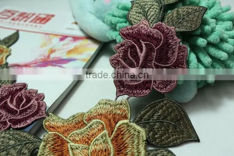 Women Multi-color E-thread Embroidery Lace Guipure Lace Collar for Tang Suit