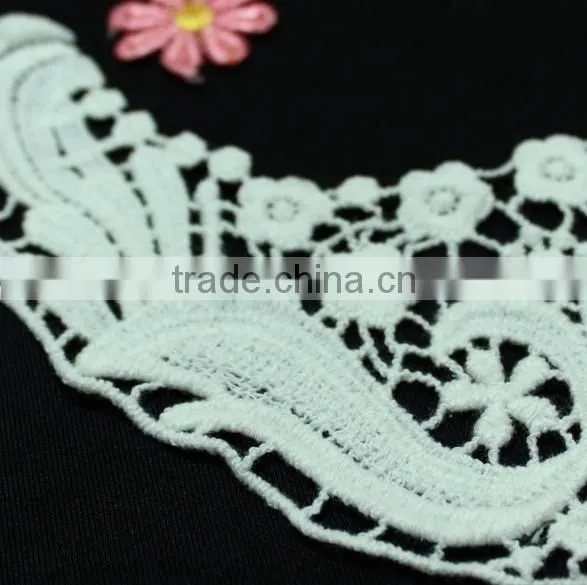 100% Cotton Crochet Lace Fabric Embroidery Guipure Lace Collar for Lace Garment Accessories