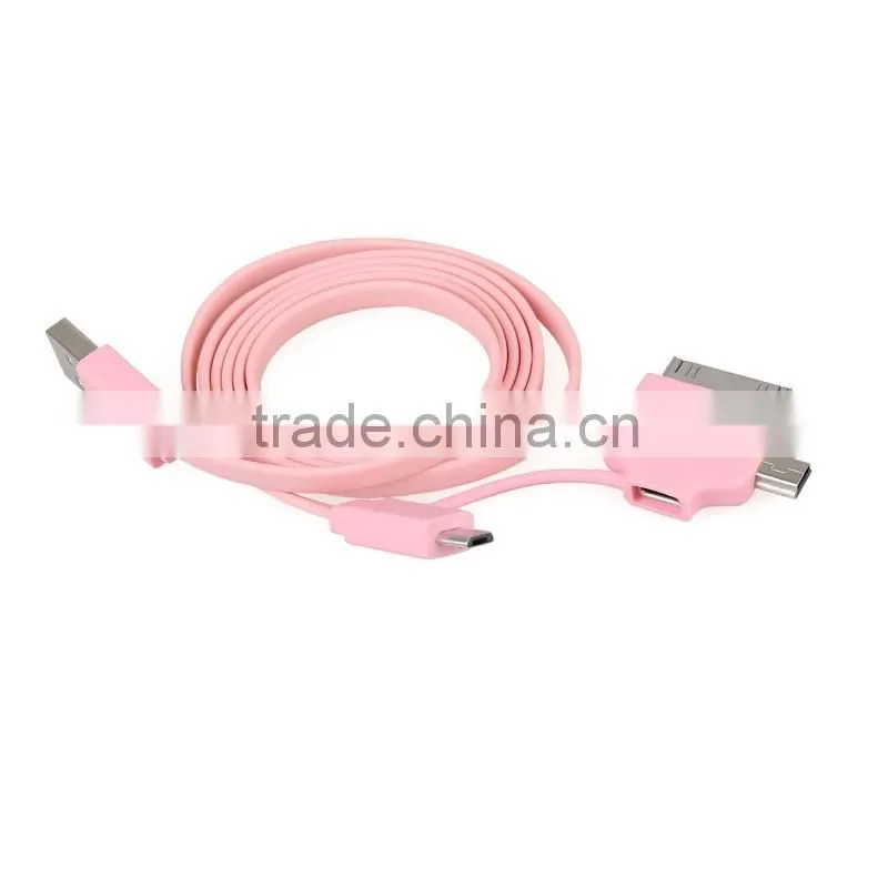 3 in 1 data cable Micro USB ABS shell Sync Charging Cable for mobile phone samsung iphone