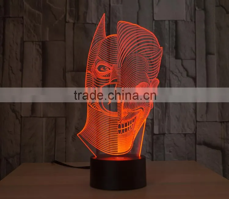 double-faced shape led night light lamp 3d acrylic illusion table touch night light for children kids baby led lamp