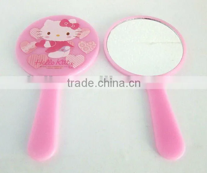 plastic heart shape makeup mirror with comb