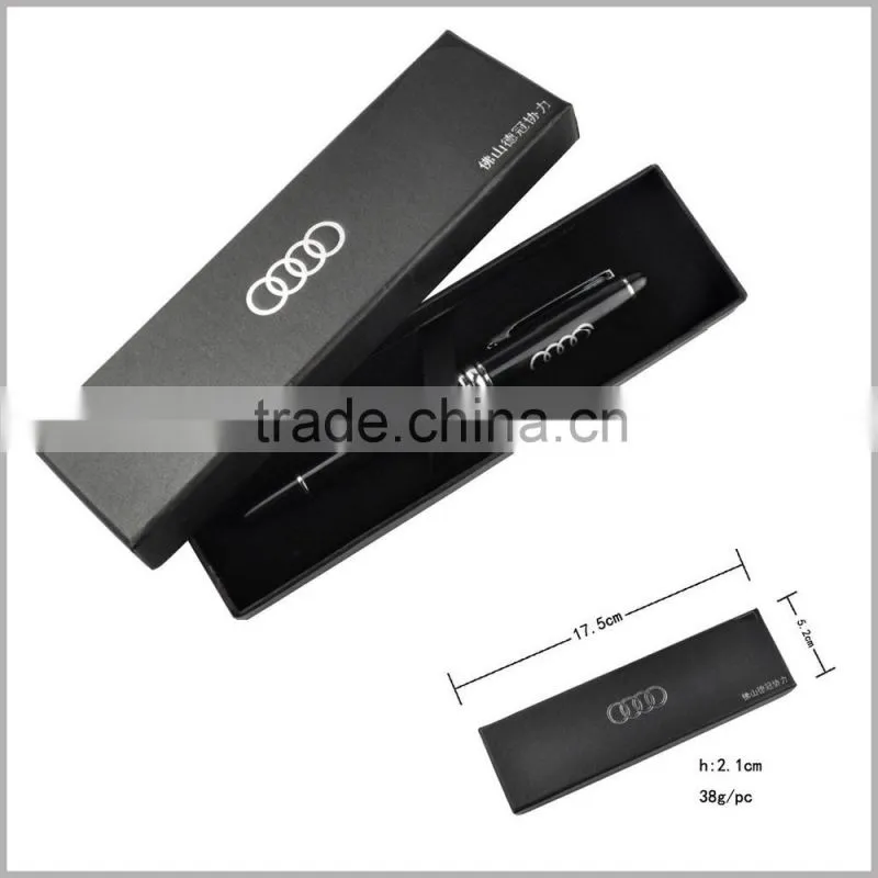 Heavy black laser engraved logo pen set box