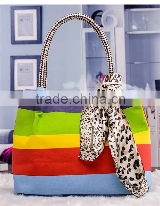Customized design Canvas Beach Tote Bag With Outside Pockets,beach bag with compartment,stripe canvas beach tote bag