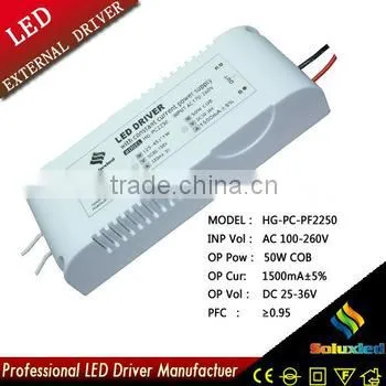 Soluxled 50W 25-36v 1500mA pc case led switching power supply