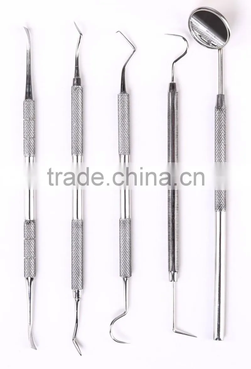 4 pcs Dental Set teeth cleaning scaler probe dentifrice steel instrument tartar scratches