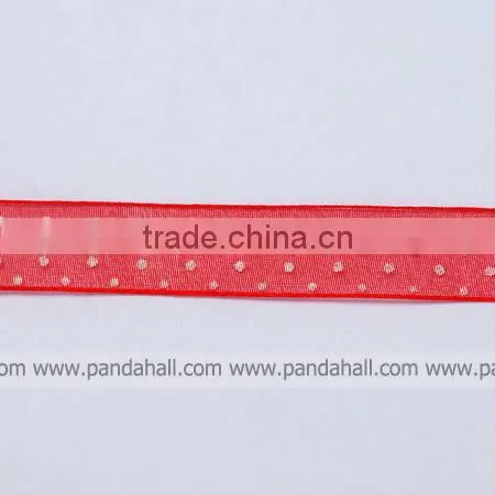 Printed Dots Organza Ribbon for Jewelry Making(ORIB-Q003-8)