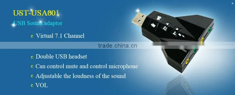 USB 2.0 7.1 Channel 3D Audio microphone Sound Card Adapter Splitter