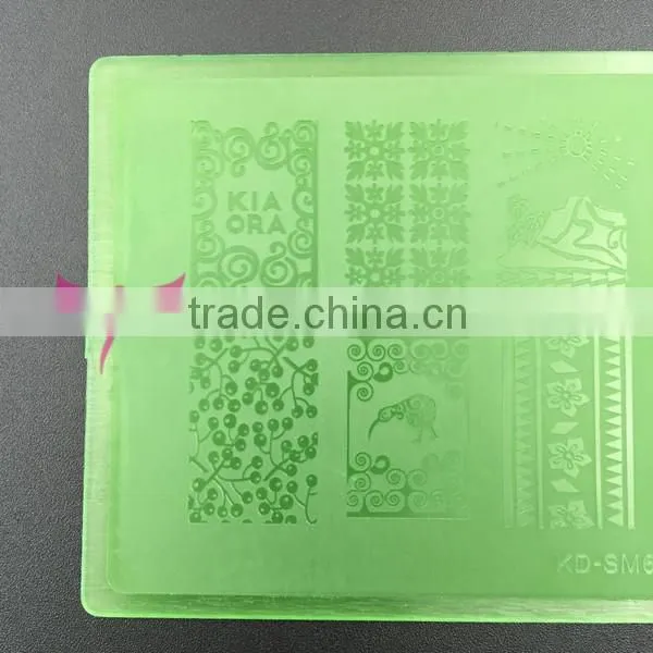 Easam new cheap high quality plastic PVC nail art stamp plate with 6 color available