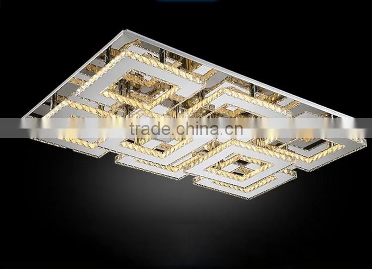 2015 New Arrival 240V Stainless Steel LED Ceiling Light K9 Crystal Ceiling Light