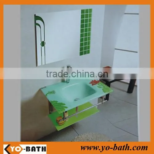 wall hung bathroom glass washing basin YO-G057