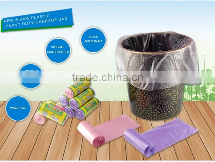 Colorful plastic garbage bag/trash bag HDPE can liner