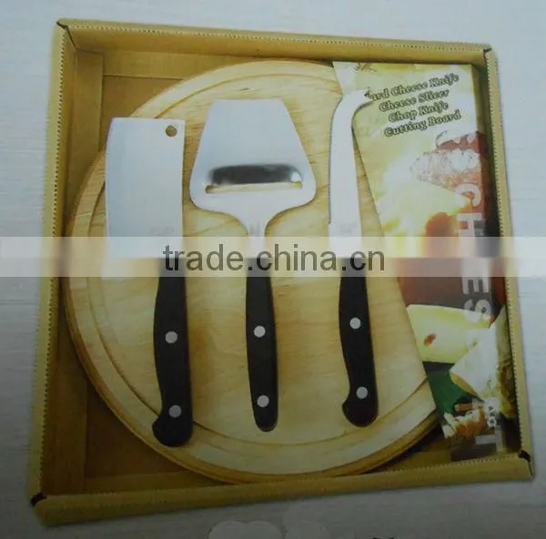 cheese gadget set of 4pcs with wooden cutting board