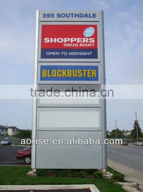 outdoor advertising aluminum led pylon sign