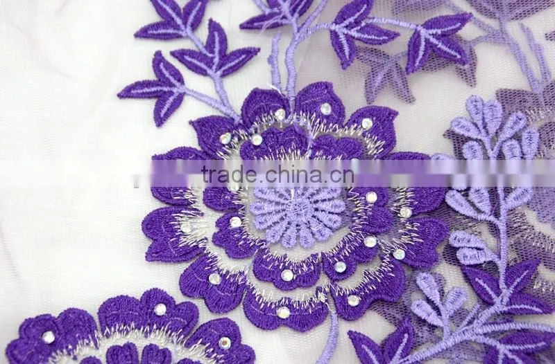 2016 lastest french lace african/royal bule 3d lace fabric/african wedding lace fabric
