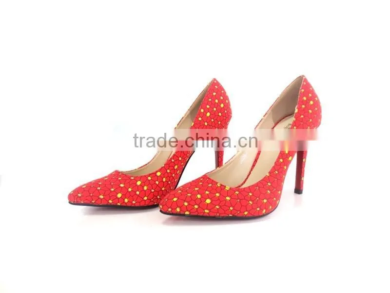 2015 Ankara fabric shoes and bags/wax shoes and bags /Ankara print high heels shoes