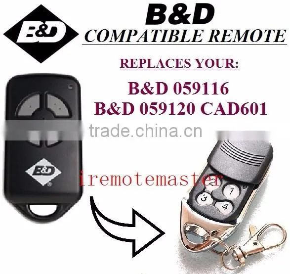 100% compatible with BND 059116,059120 CAD601 gate/garage door remote control/ transmitter