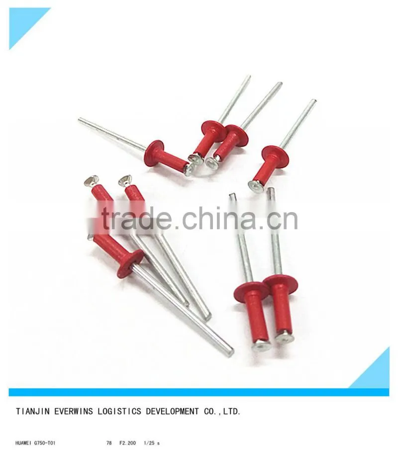 Red color Countersunk head Waterproof Aluminium Blind rivet