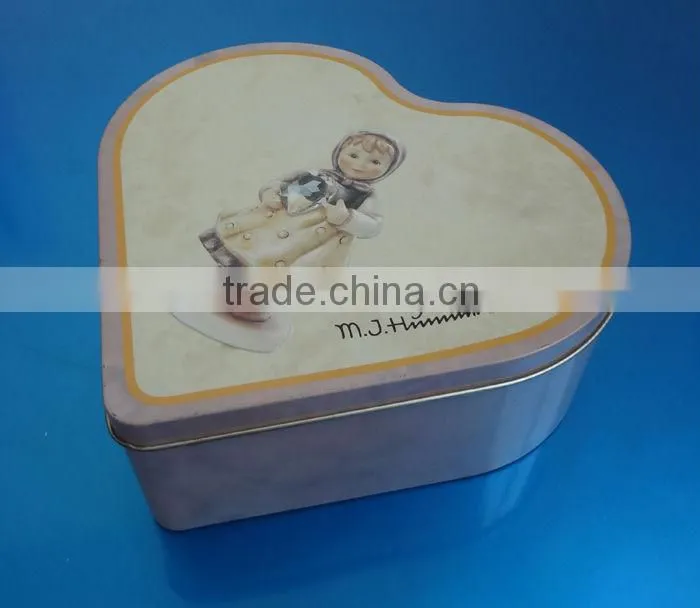 Heart shaped tin chocolate box