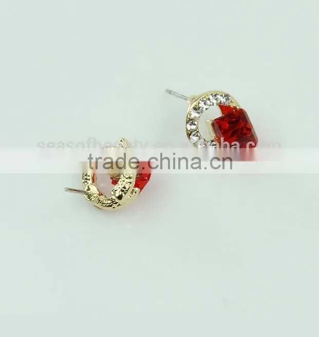 Crystal Fashional Hot Sale Beautiful Decorative Red Earring Wholesale J0701F01