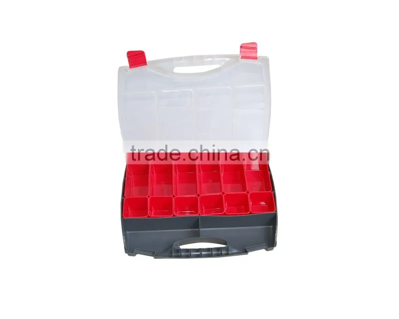 Portable plastic organizer with little bins