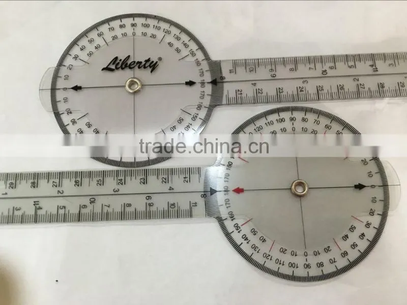 V-T018 360 degree clear Plastic goniometer protractor medical ruler Angle ruler