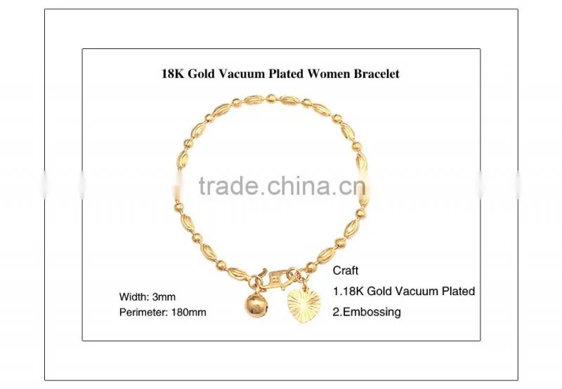 Gold Daily Wear jewelry design for girls Charm Metal Wholesale Chain Bracelet