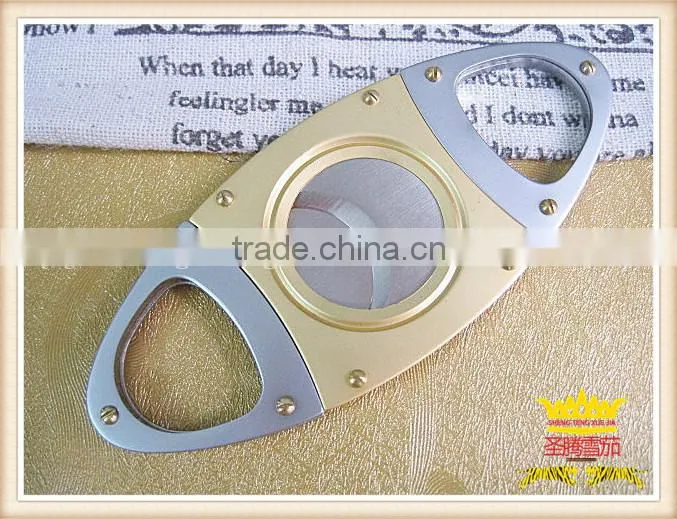 Red plastic cigar scissors, cigar cutter