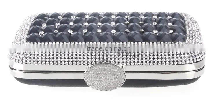 New products glass and rhinestone evening bag of women