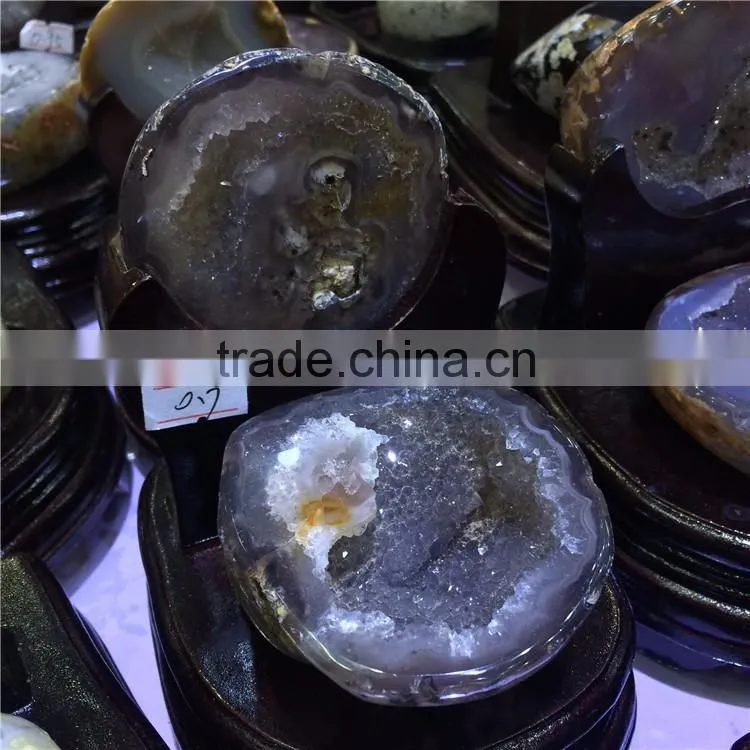 Natural Brazil Small Sized Agate Geode Cornucopia Crystals Ornaments