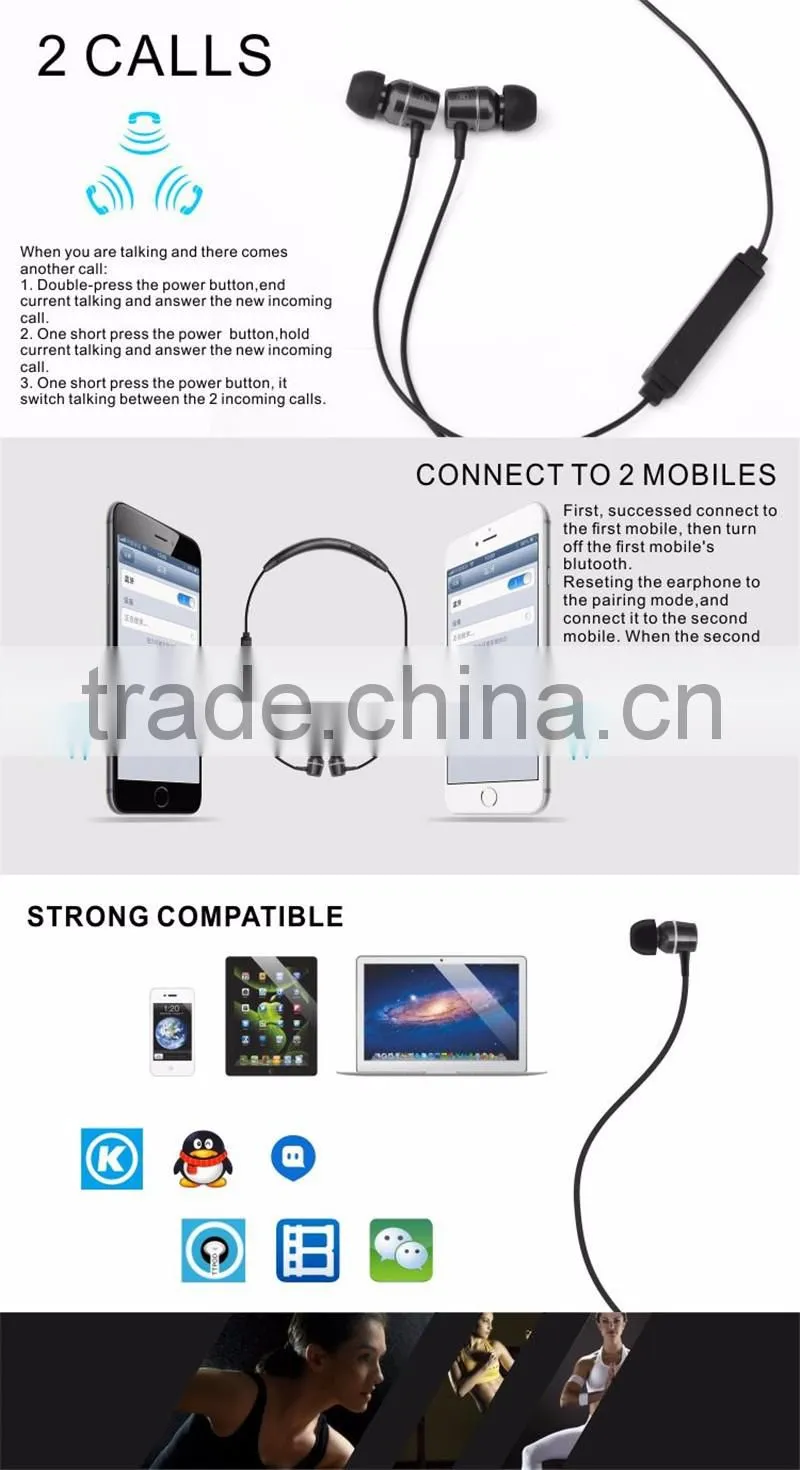 In-Ear Sports neckband Waterproof Bluetooth Headphone, Sport Stereo Noise-Cancelling Bluetooth Earbud