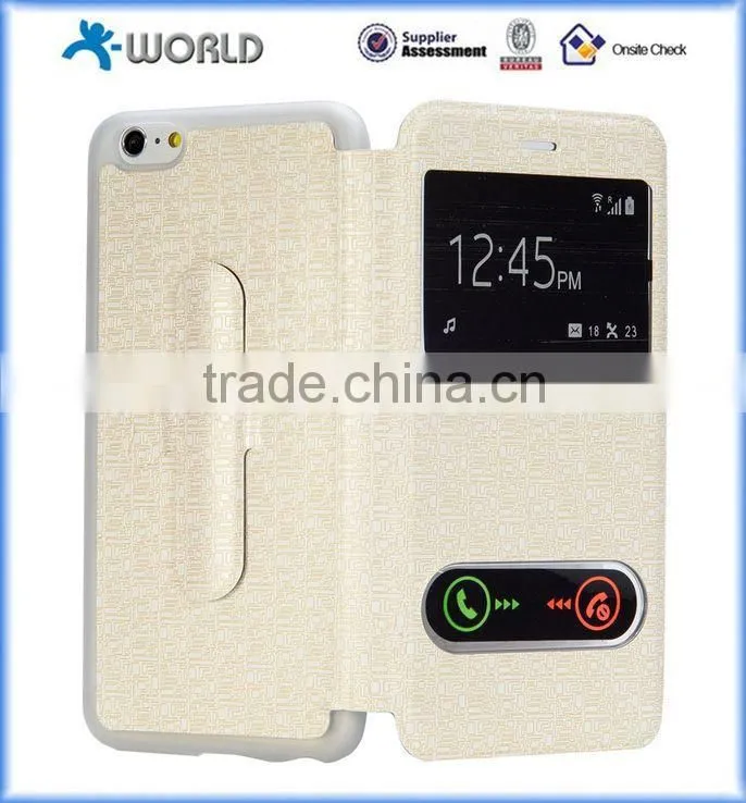 TPU Flip Case for iPhone 6S with Smart Window and Stand