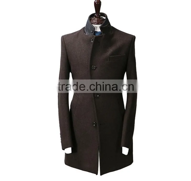 tailor made coat minimalist design dark brown long coats mens winter clothing